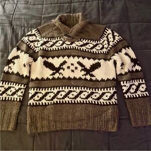 American Eagle Outfitters Grey and White Knit Sweater NWOT